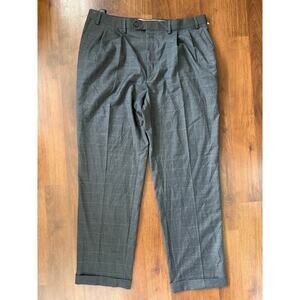 Ralph Ralph Lauren Men's Plaid Dress Pants Gray Career Quiet Luxury Sz 38x32